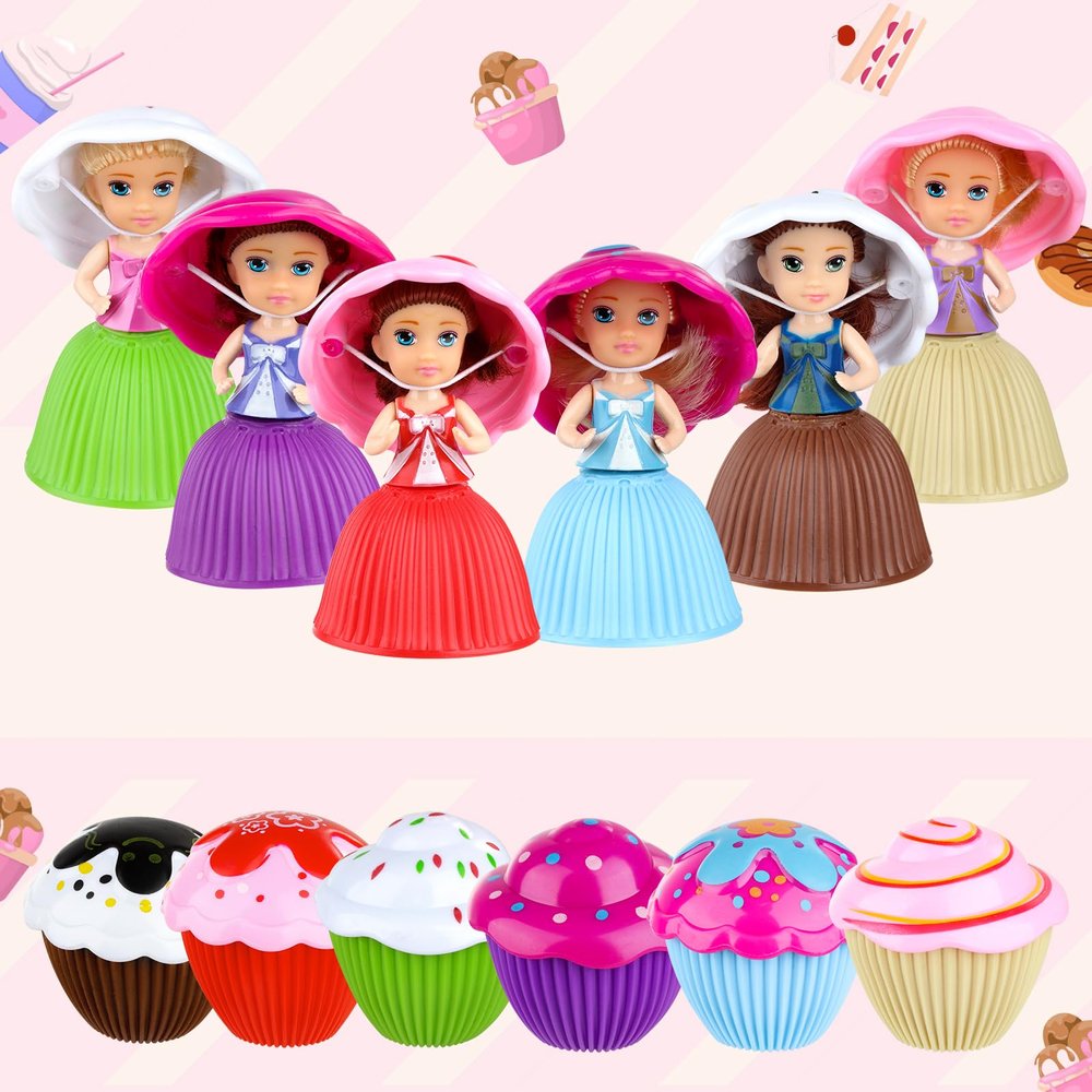Christoy 12PCS Mini Beautiful Cake Doll Toy Surprise Cupcake Princess Doll Toys for Children Kid Transformed Scented Girls Funny Game Gift (12PCS)