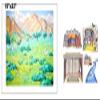 Hillside Meadow Flannel Board Cover & Overlays- River Stone Well Stable Tent Interior Scripture Stories Bible- Precut view 1