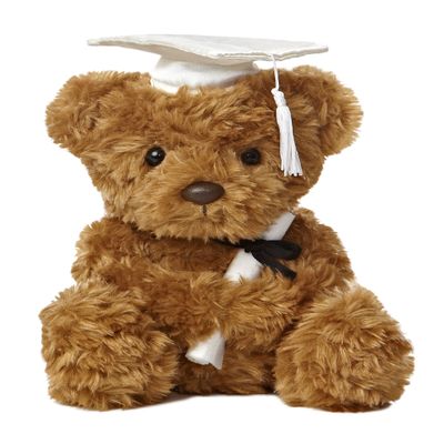 Aurora Commemorative Graduation Wagner Bear Stuffed Animal - Soft Keepsake for Graduates - A Gift of Affection to Express Congratulations - White Cap 7 Inches