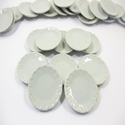 10x35mm White Round Plate Dish Dollhouse Miniature Ceramic Kitchenware 1:6 10842