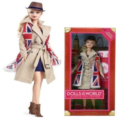 2012 Barbie Dolls of the World, United Kingdom / England / Britain Passport Pink Label