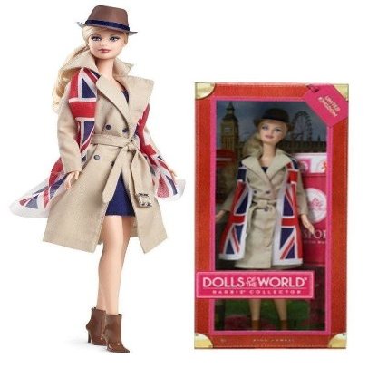 2012 Barbie Dolls of the World, United Kingdom / England / Britain Passport Pink Label