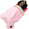 18" Doll Mattress & Bedding Set - Pink Chevron view 3