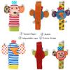 Baby Rattle,URUTOREO Baby Wrist Rattle and Foot Rattles Finder Socks Set, Developmental Soft Animal Rattles Monkey and Elephant Socks Toys Infant Baby Toys (4 Pcs) view 2
