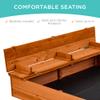 Best Choice Products Large Outdoor Wooden Sand Box for Kids, Sandbox with Cover, Bench Seats Support up to 220 lbs, Bottom Liner for Drainage, Cedar Wood - Brown view 2