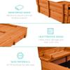 Best Choice Products Large Outdoor Wooden Sand Box for Kids, Sandbox with Cover, Bench Seats Support up to 220 lbs, Bottom Liner for Drainage, Cedar Wood - Brown view 4