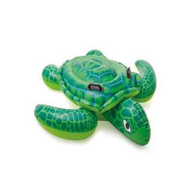 INTEX Lil' Sea Turtle Inflatable Pool Float: Animal Pool Toy For Kids 2 Heavy-Duty Handles 88lb Weight Capacity 59" x 50" For Ages 3+