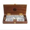 Alex Cramer Le Club Luxury Domino Set with Handcrafted Walnut Case and Cribbage/Counter Top - Tournament Quality 28 Indestructible (Domino Set with Personalized Brass Plate) view 2