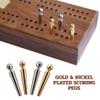 Alex Cramer Le Club Luxury Domino Set with Handcrafted Walnut Case and Cribbage/Counter Top - Tournament Quality 28 Indestructible (Domino Set with Personalized Brass Plate) view 4