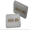 MRC POKER Lot of 4pcs Acrylic All in Button Casino Quality Plaque Dealer Button Large White view 1