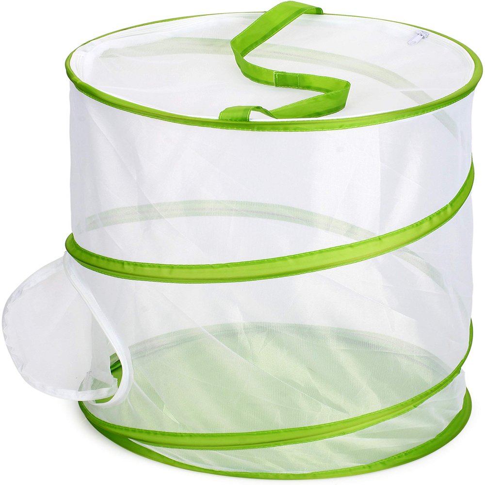 20" Large Butterfly Habitat, Giant Collapsible Insect Mesh Cage Terrarium Pop-up 12" x 20" Tall