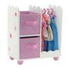 Emily Rose 14 Inch Doll Furniture - Open Wardrobe Closet with Hangers & Storage Bins - Wooden Organizer for Wellie Wishers, Glitter Girls & 14 Dolls view 3