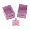 Emily Rose 14 Inch Doll Furniture - Open Wardrobe Closet with Hangers & Storage Bins - Wooden Organizer for Wellie Wishers, Glitter Girls & 14 Dolls view 4