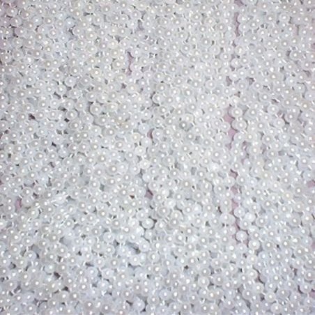 72 White Pearl Mardi Gras Gra Beads Necklaces Party Favors 6 Dozen Lot
