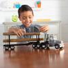 TOMY Freightliner 122SD Logging Truck Toy - 1:32 Scale - Includes Toy Truck, Trailer, and 3 Logs - Construction Truck Toys - Toddler Toys Ages 3 Years and Up view 2