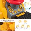 Costzon Ride on Excavator, Ride on Construction Vehicles w/Helmet, 3 Toy Stones, Realistic Sound, Adjustable Bucket & Under Seat Storage, Bulldozer Ride on Toy Gift for Kids Boys & Girls view 3