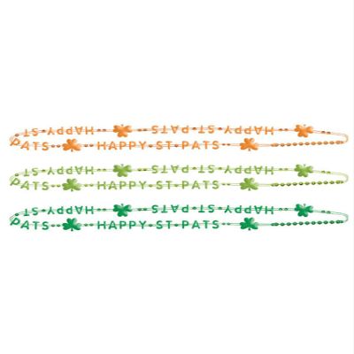 Amscan St. Patrick's Day Word Bead Necklaces - 32" (Pack of 6) Assorted Color Plastic Party Wear - Perfect for Celebrations, Festive & Fun Irish-Themed Accessory