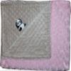 Lil' Cub Hub Minky Blanket, Mocha Dot/Pink Rosebud, Panda view 1