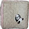 Lil' Cub Hub Minky Blanket, Mocha Dot/Pink Rosebud, Panda view 2