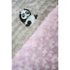 Lil' Cub Hub Minky Blanket, Mocha Dot/Pink Rosebud, Panda view 3