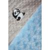 Lil' Cub Hub Minky Blanket, Mocha Dot/Blue Rosebud, Panda view 3