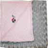 Lil' Cub Hub Minky Blanket, Pink Dot/Silver Rosebud, Raccoon view 1