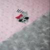 Lil' Cub Hub Minky Blanket, Pink Dot/Silver Rosebud, Raccoon view 3