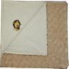 Lil' Cub Hub Minky Blanket, Cream Dot/Camel Rosebud, Lion view 1