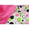 Lil' Cub Hub Minky Blanket, Hot Pink Circles Print/Hot Pink Dot view 4
