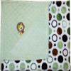Lil' Cub Hub Minky Blanket, Green Brown Circles Print/Sage Dot view 1