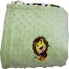 Lil' Cub Hub Minky Blanket, Green Brown Circles Print/Sage Dot view 2