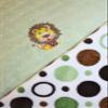Lil' Cub Hub Minky Blanket, Green Brown Circles Print/Sage Dot view 3