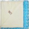 Lil' Cub Hub Minky Blanket, Yellow Dot/Turquoise Rosebud, Boy Bear view 1