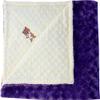 Lil' Cub Hub Minky Blanket, Yellow Dot/Purple Rosebud, Girl Bear view 1