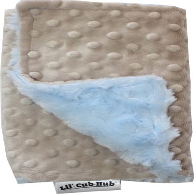 Lil' Cub Hub Minky Burp Cloth, Mocha Dot/Blue Rosebud