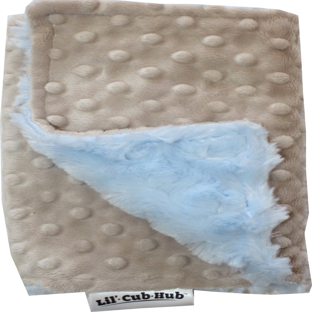 Lil' Cub Hub Minky Burp Cloth, Mocha Dot/Blue Rosebud