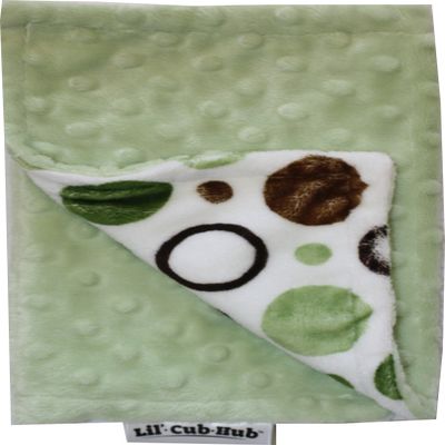 Lil' Cub Hub Minky Burp Cloth, Green Brown Circles Print/Sage Dot