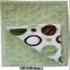 Lil' Cub Hub Minky Burp Cloth, Green Brown Circles Print/Sage Dot view 1
