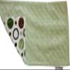 Lil' Cub Hub Minky Burp Cloth, Green Brown Circles Print/Sage Dot view 3