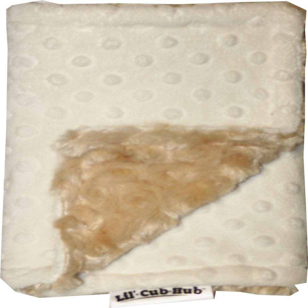 Lil' Cub Hub Minky Burp Cloth, Pink Dot/Silver Rosebud