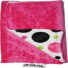 Lil' Cub Hub Minky Burp Cloth, Hot Pink Circles Print/Hot Pink Dot view 1