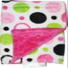 Lil' Cub Hub Minky Burp Cloth, Hot Pink Circles Print/Hot Pink Dot view 2