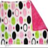 Lil' Cub Hub Minky Burp Cloth, Hot Pink Circles Print/Hot Pink Dot view 4