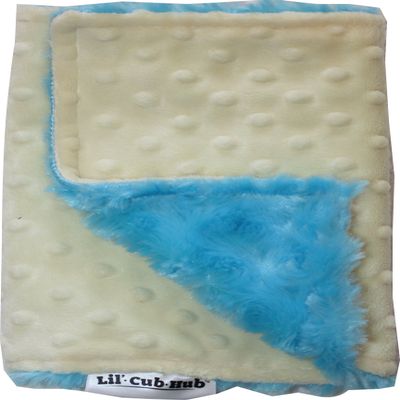 Lil' Cub Hub Minky Burp Cloth, Yellow Dot/Turquoise Rosebud