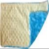 Lil' Cub Hub Minky Burp Cloth, Yellow Dot/Turquoise Rosebud view 3