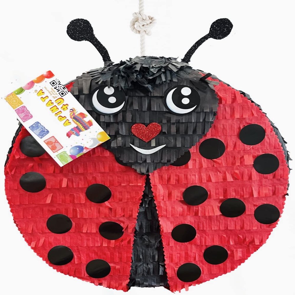 APINATA4U 16" First Birthday Ladybug Pinata - Delightful Ladybug Themed Party Decoration for Love Bug Valentine's Day Celebrations!