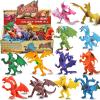 4 Inch Realistic Detail Dragon Toy Set with Gift Box, 12 Pcs Mini Dragon Figure in and Styles, Theme Party Favors Toy for Kids, Goody Bag Filler, Bulk Gifts, Cake Toppers view 1