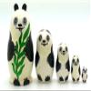 BuyRussianGifts Panda Nesting Doll Hand Painted 5 Piece Small Set Stacking Set 4 inch Tall view 2