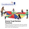 Excellerations Brawny Tough 12-Foot Rainbow Play Parachute for Kids with 12 Handles, Kids Toy, Gym Parachute view 2