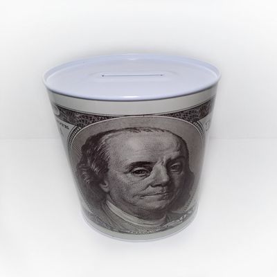 100 Dollar Bill Decorated Tin Money Bank by HOMEBAY